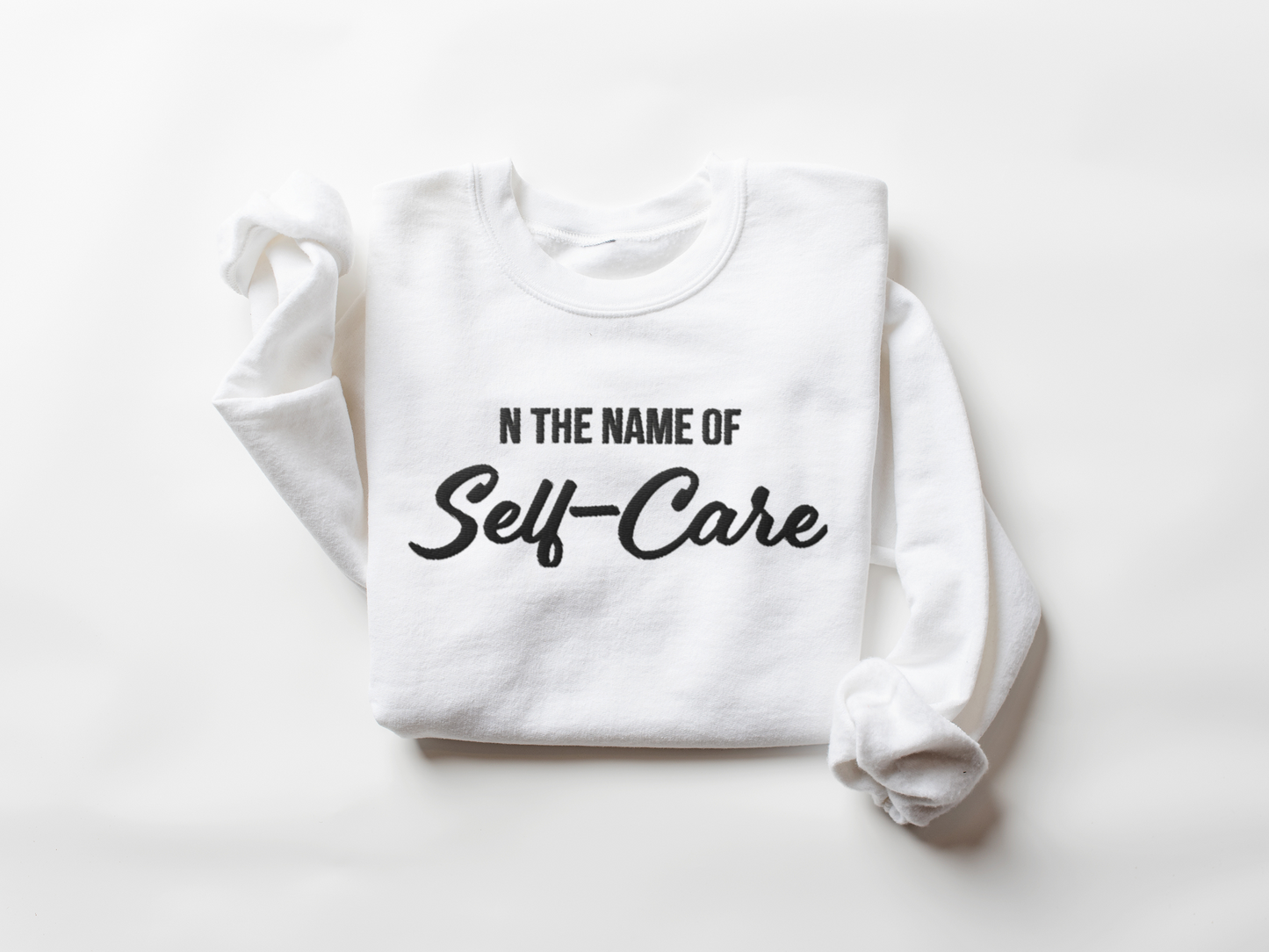 Self-Care Embroidered Sweatshirt