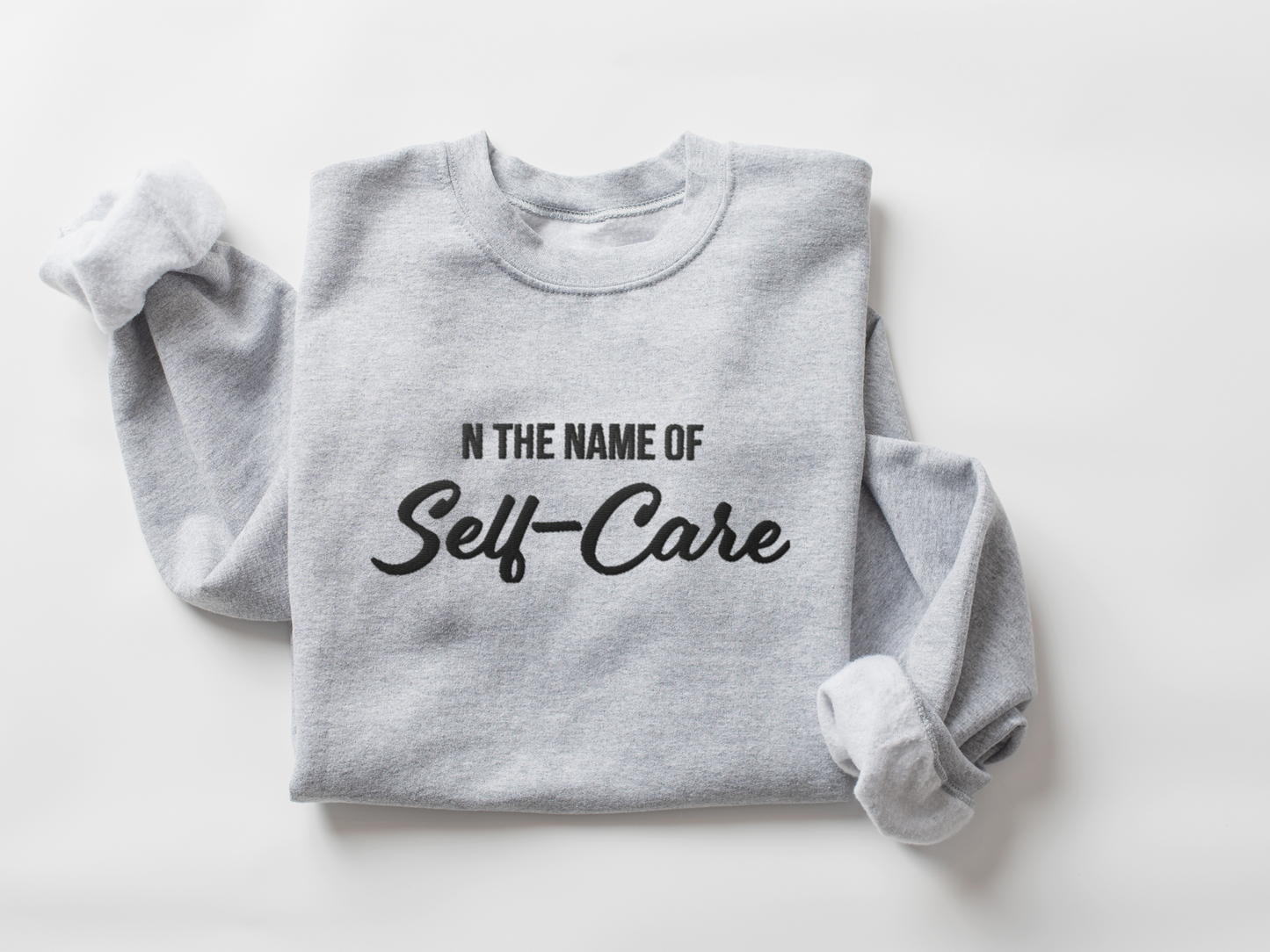 Self-Care Embroidered Sweatshirt