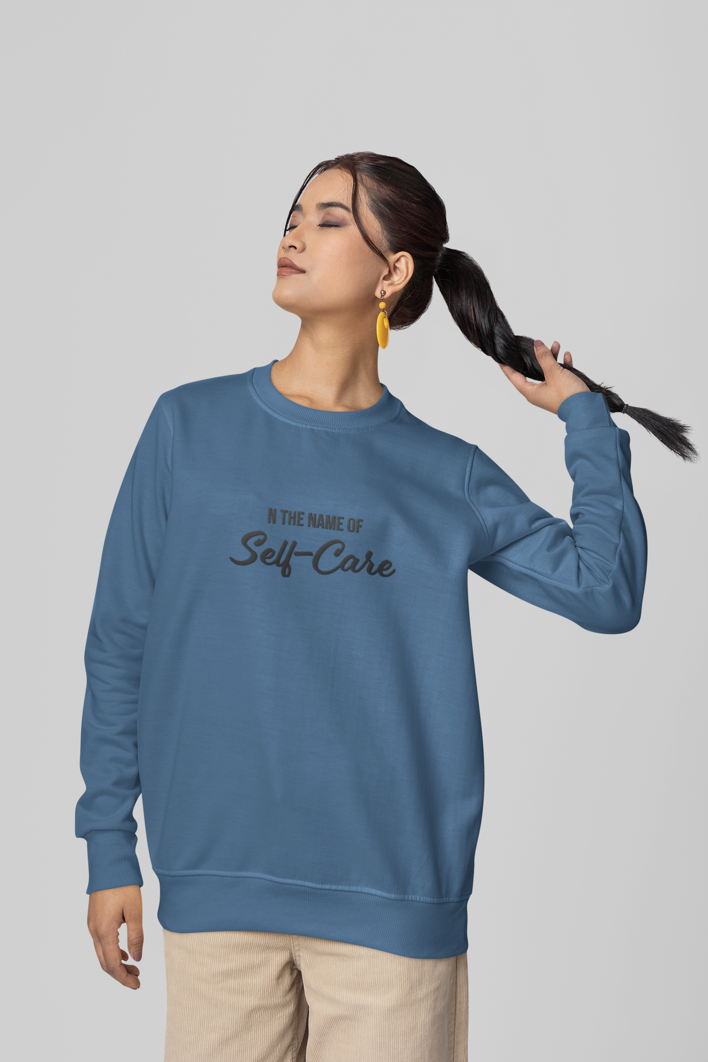 Self-Care Embroidered Sweatshirt