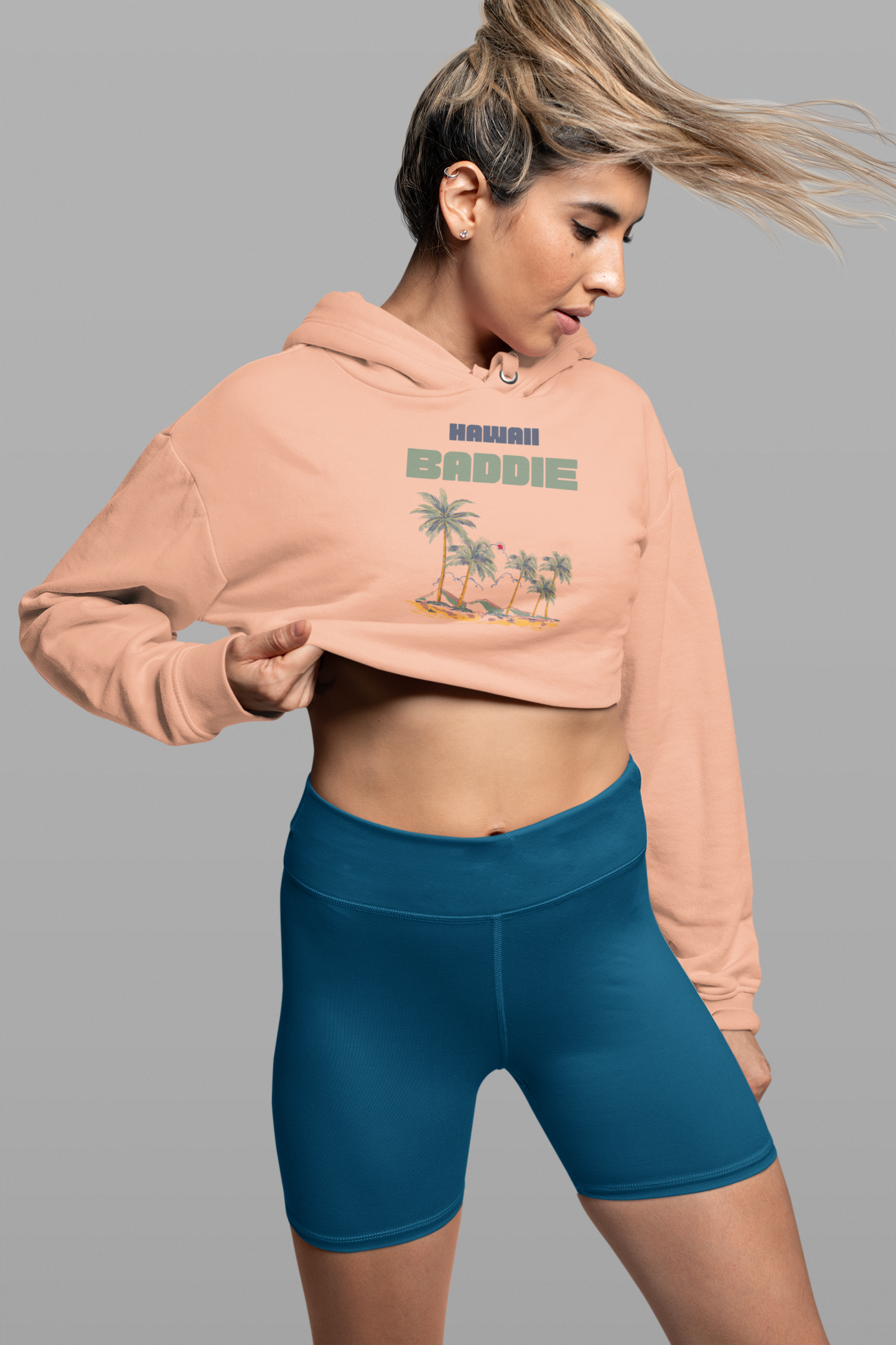 Hawaii Baddie Crop Hoodie