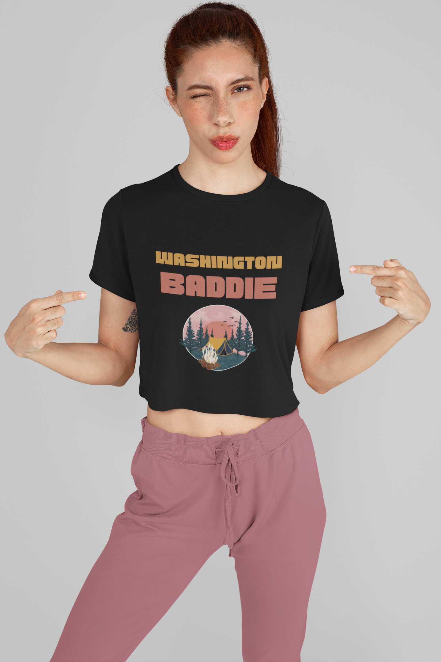 Washington Baddie Women’s Crop Tee